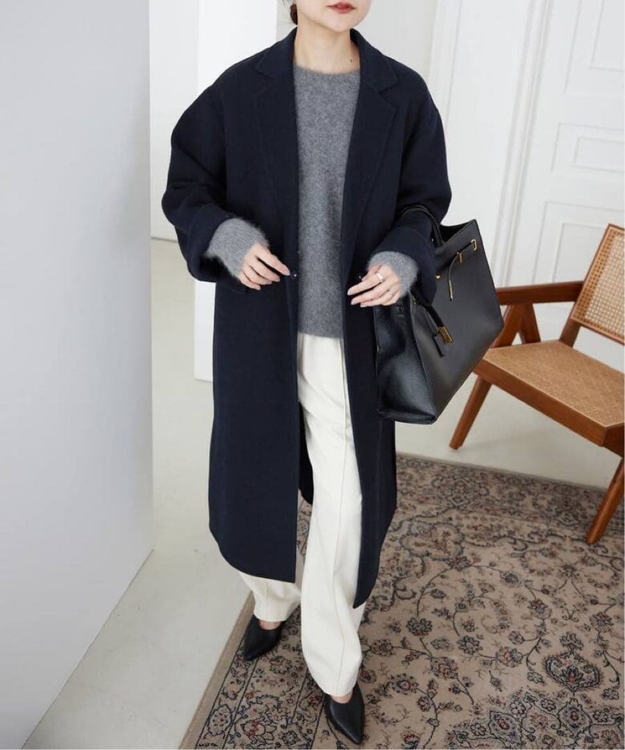 値下げ【美品】スローブイエナ ダブルフェイスロングチェスターコート 38