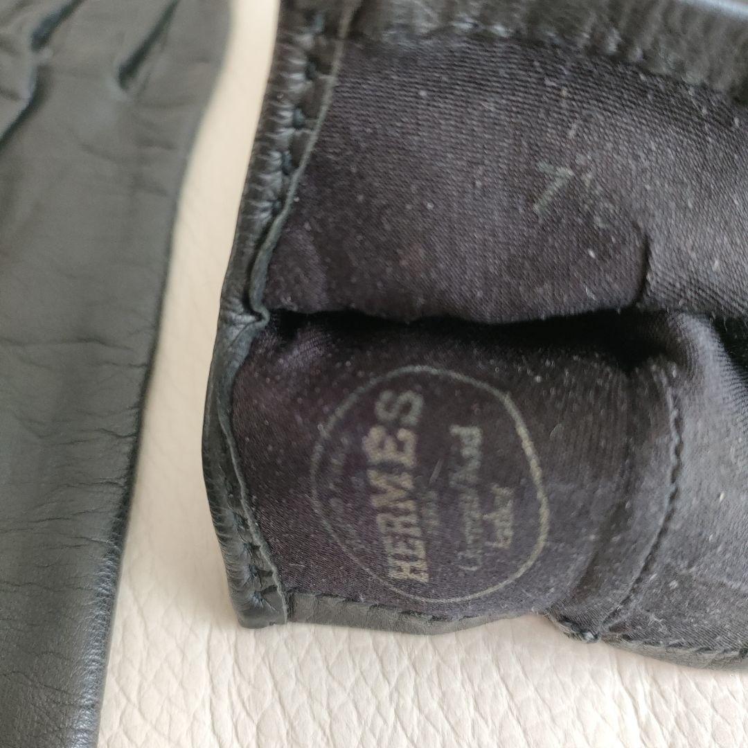 エルメス レディース革手袋 サイズ7.5 黒