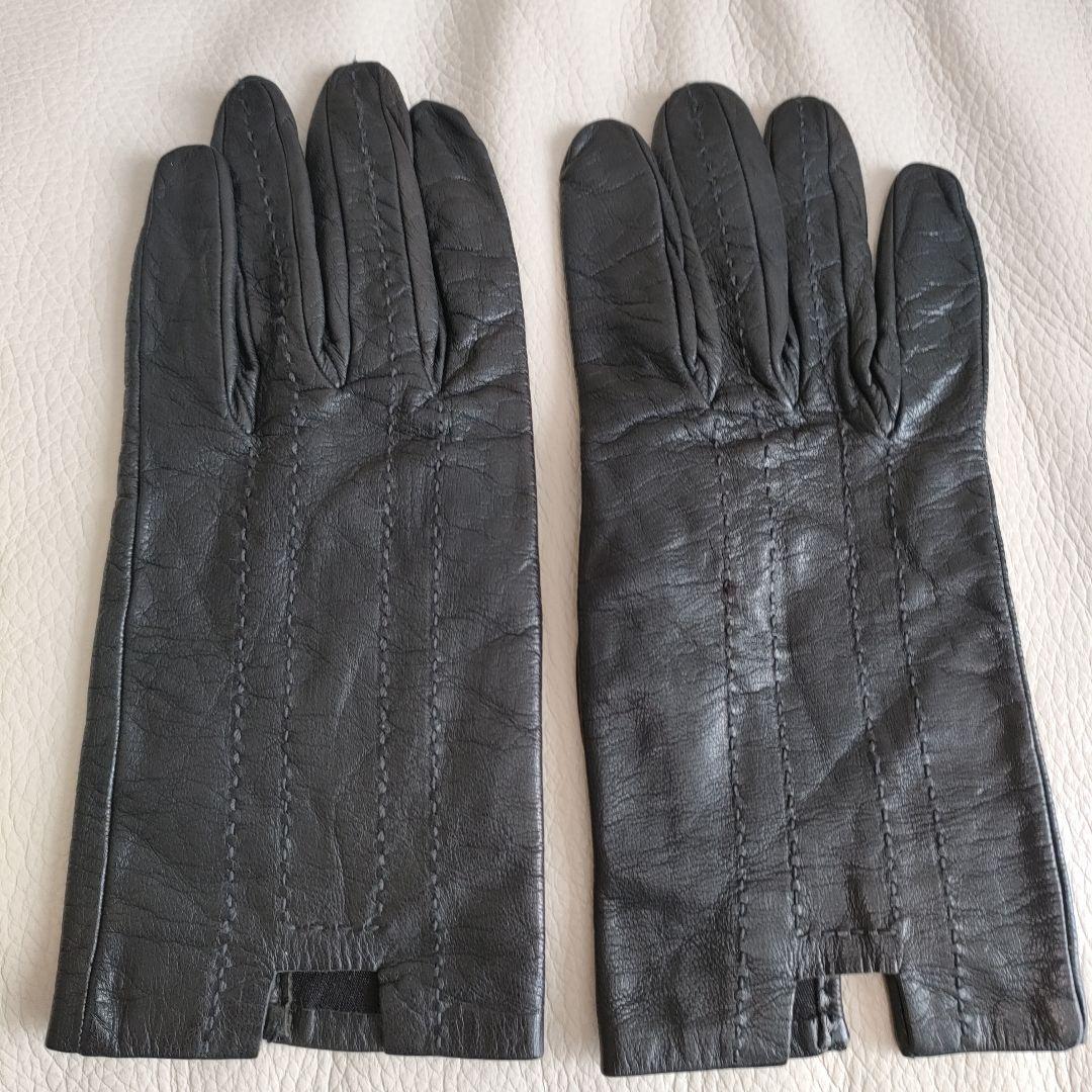 エルメス レディース革手袋 サイズ7.5 黒