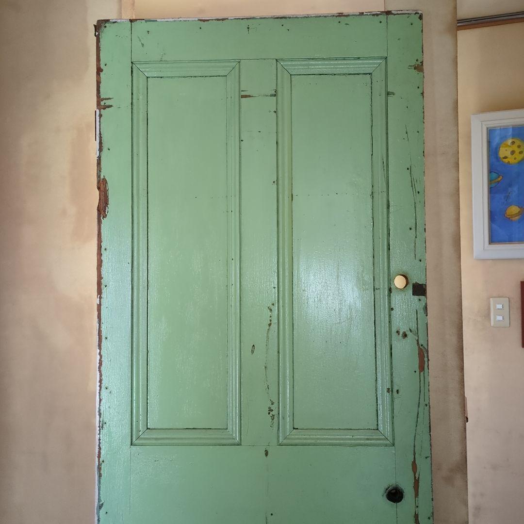 イギリスアンティーク ドア パステルグリーン オフホワイト