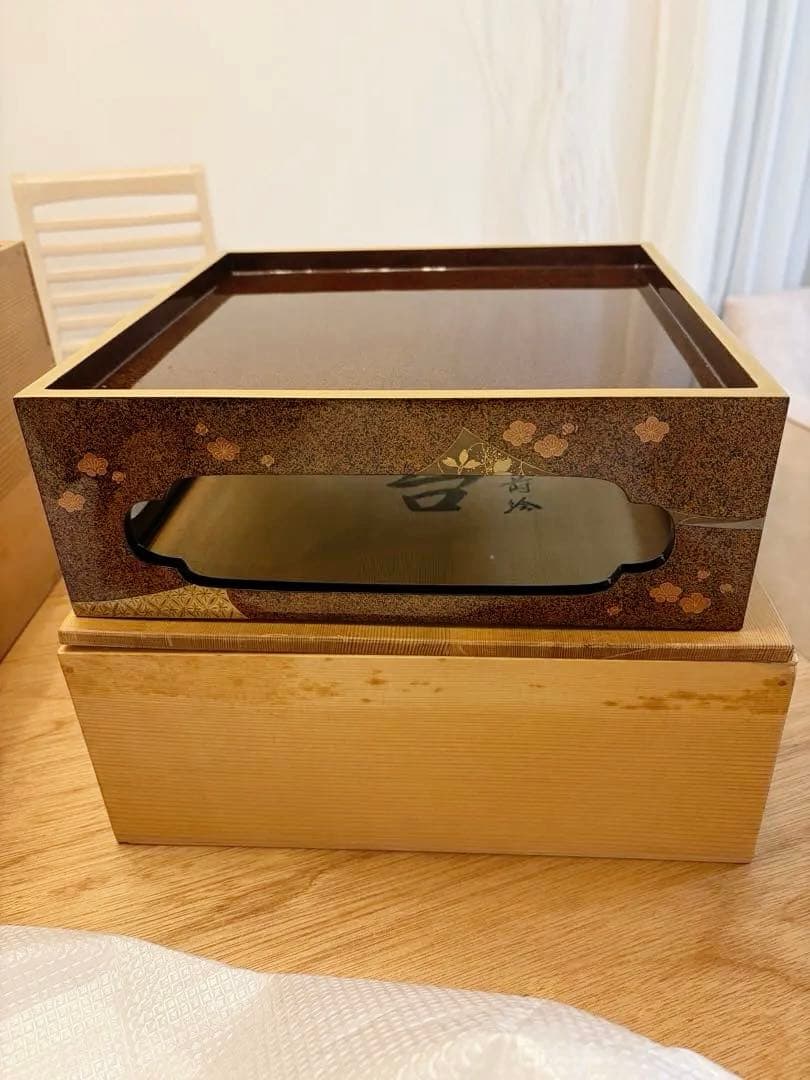 輪島塗 五段重 重台 木箱付き