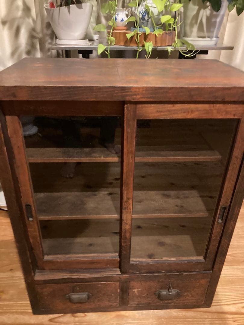 昭和レトロ　サイドボード　食器棚、戸棚、収納棚　本棚