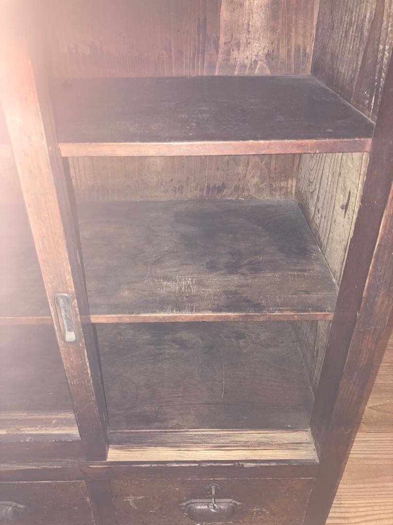 昭和レトロ　サイドボード　食器棚、戸棚、収納棚　本棚