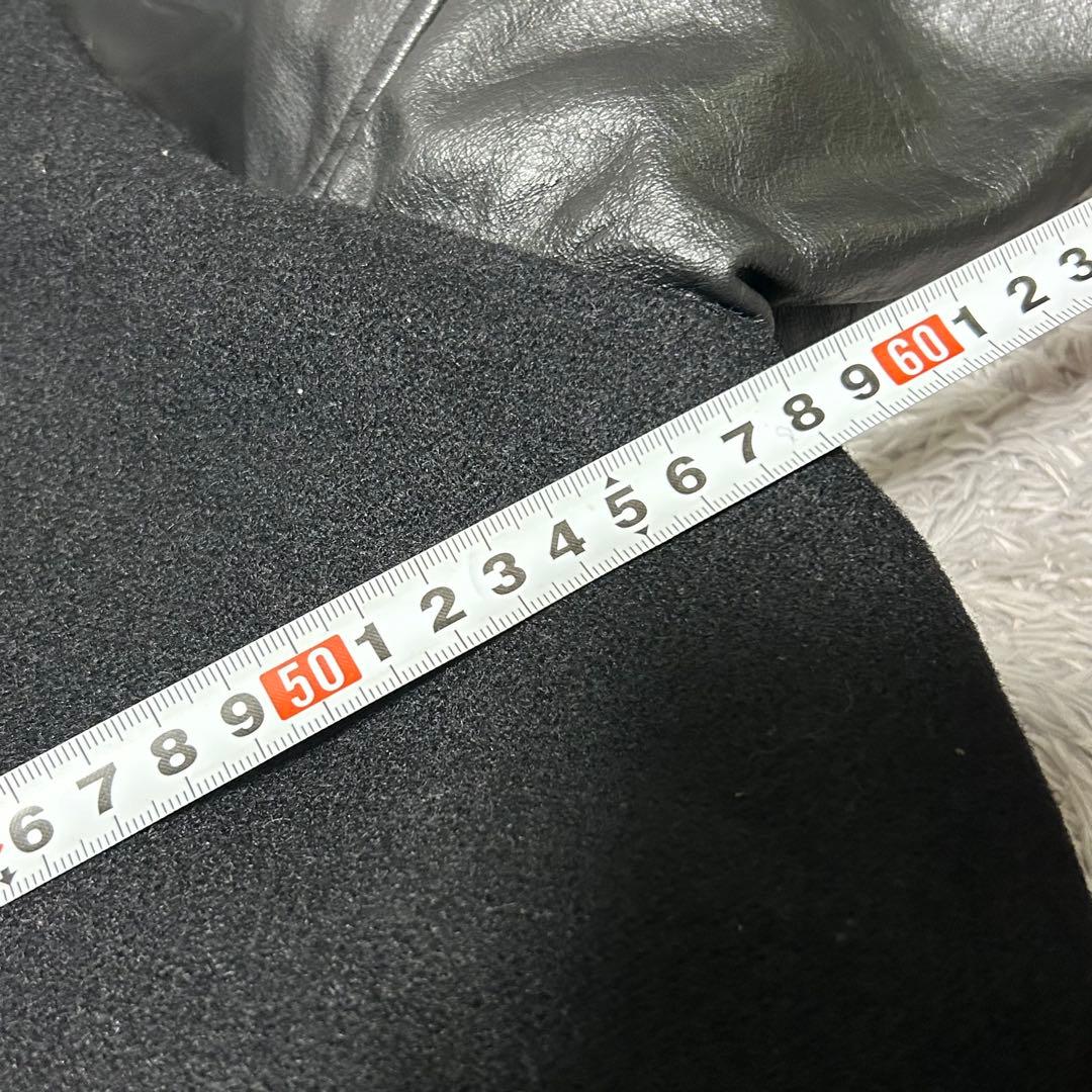 Columbia コロンビア　袖革スタジャン メンズスタジャン　黒XL