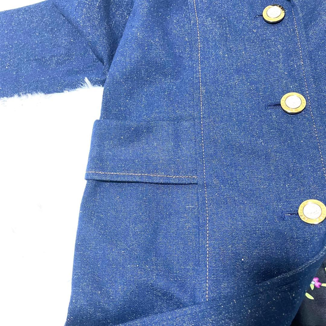 レオナール 裏地総柄 派手 シルク デニム チェスターコート ロングコート