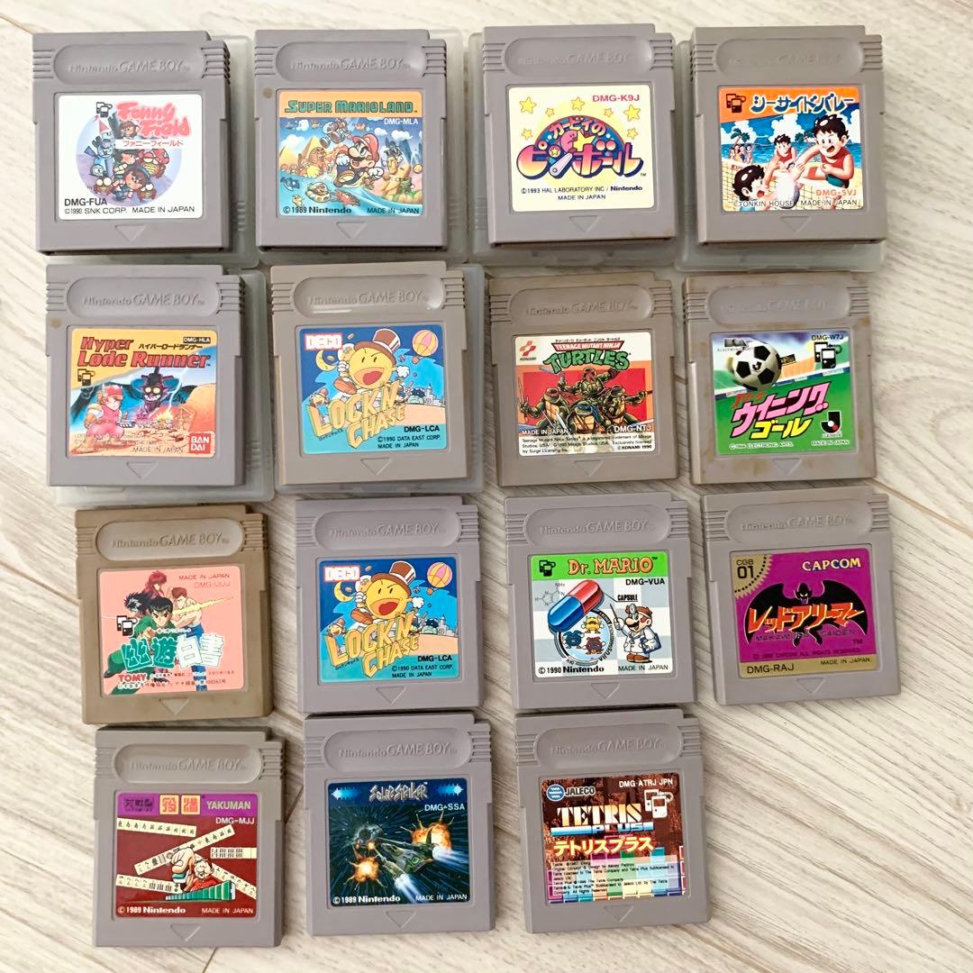 任天堂　ゲームボーイポケット本体＆ソフト15本＆ハードケースのまとめ売り