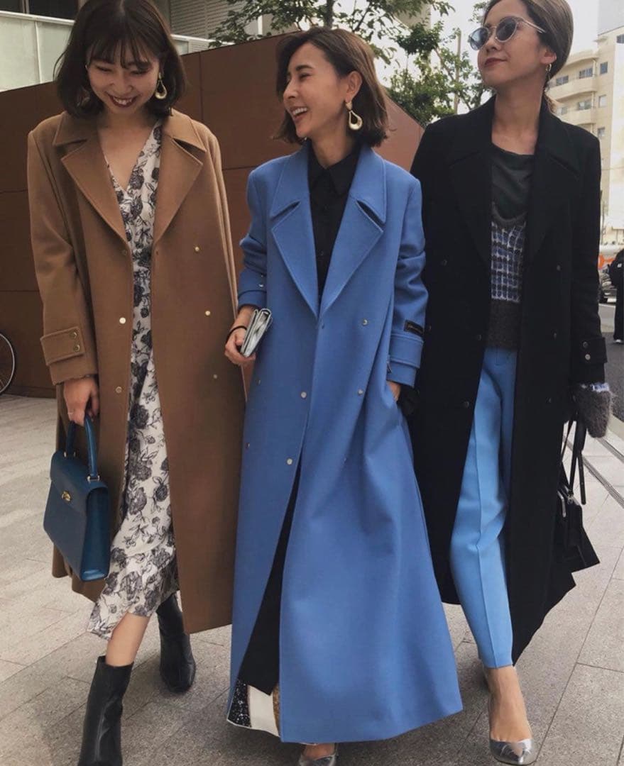 【美品】AMERI ベルトフレアロングコート