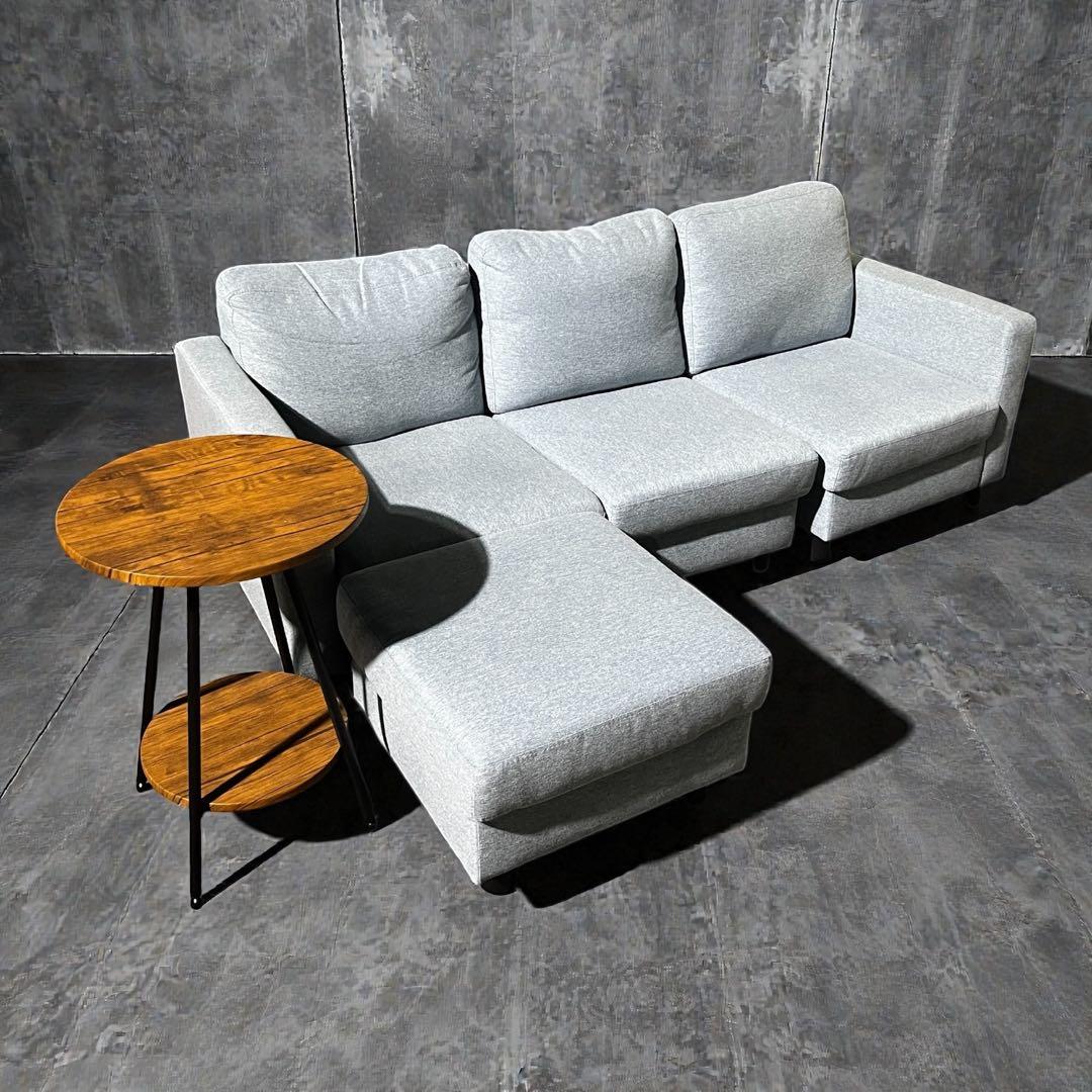 【ree様】3人掛けソファ オットマン付き　サイドテーブル付き