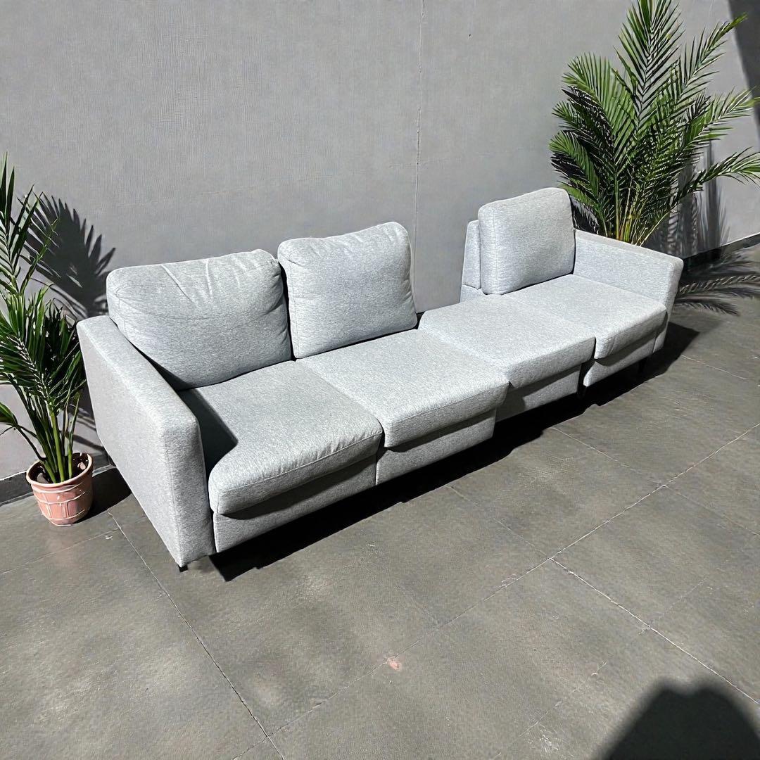 【ree様】3人掛けソファ オットマン付き　サイドテーブル付き