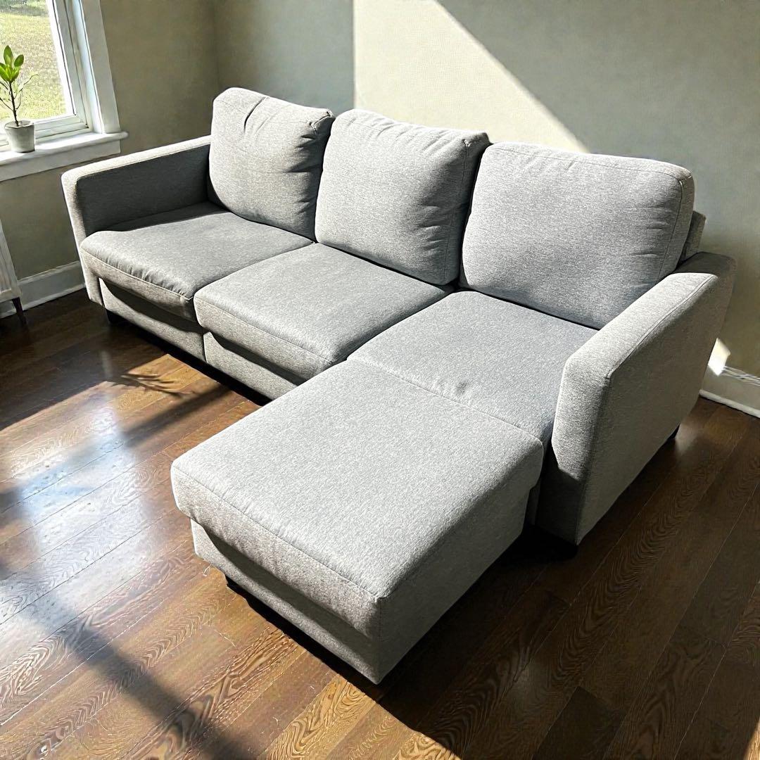 【ree様】3人掛けソファ オットマン付き　サイドテーブル付き