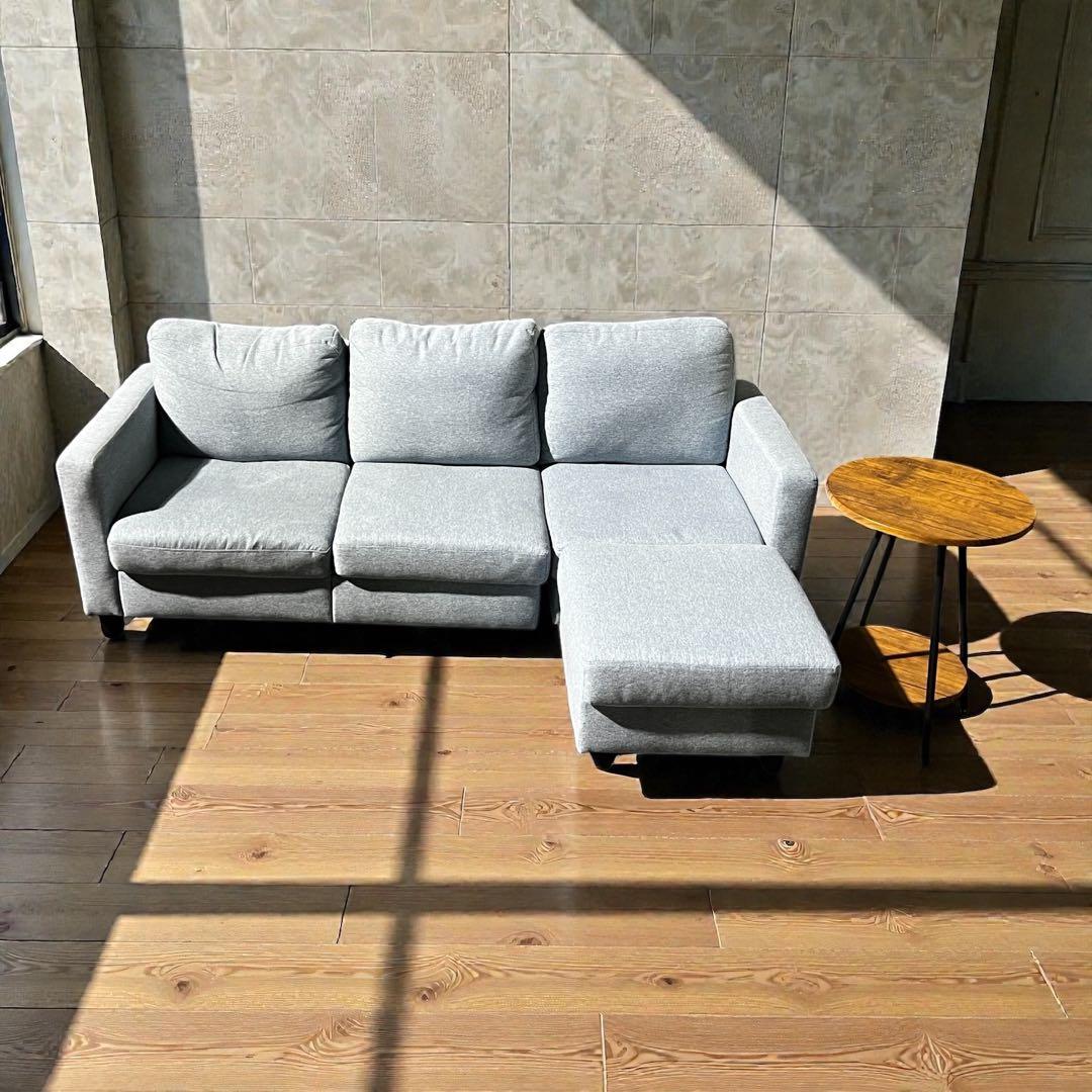 【ree様】3人掛けソファ オットマン付き　サイドテーブル付き