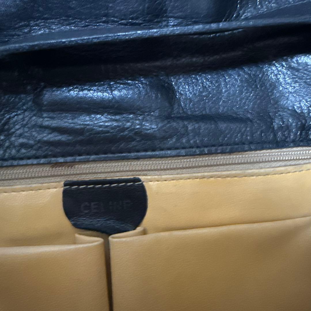 CELINE セリーヌ レザー ショルダーバッグ ブラック