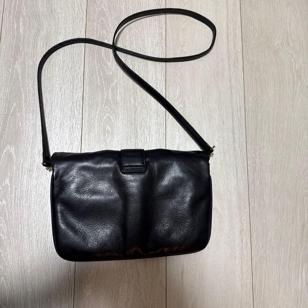 CELINE セリーヌ レザー ショルダーバッグ ブラック