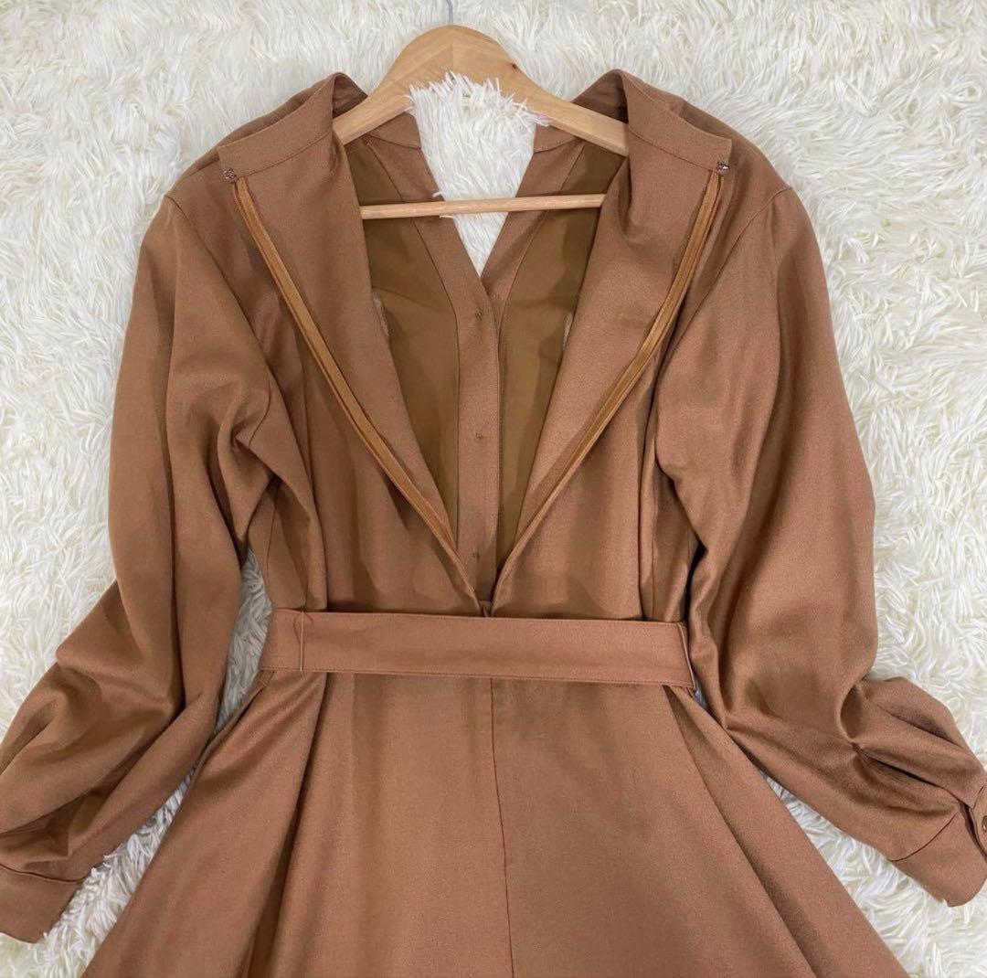 ANAYI アナイ ブラウンマキシドレス ウエストベルト付き 38サイズ