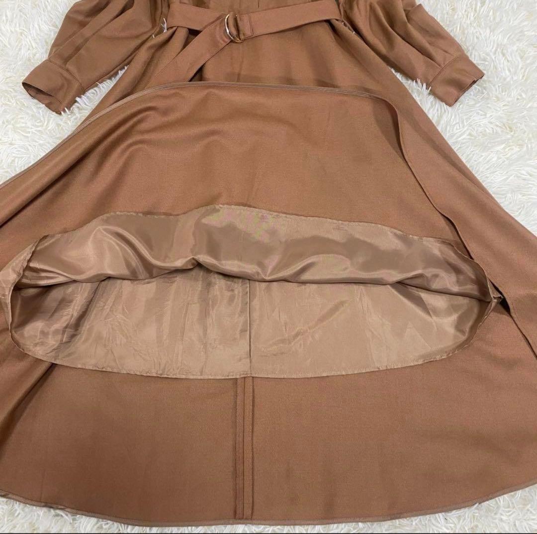 ANAYI アナイ ブラウンマキシドレス ウエストベルト付き 38サイズ