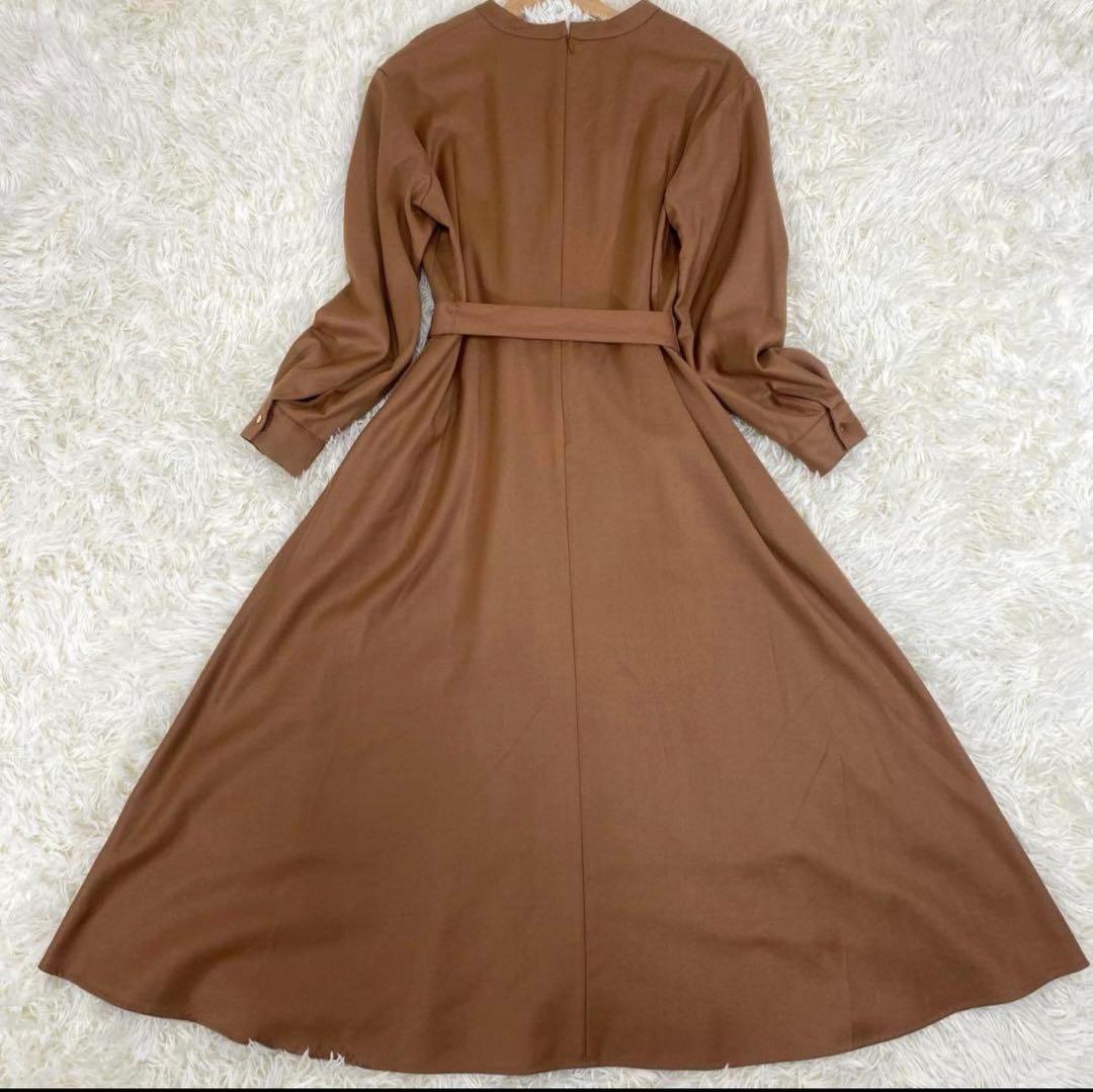 ANAYI アナイ ブラウンマキシドレス ウエストベルト付き 38サイズ