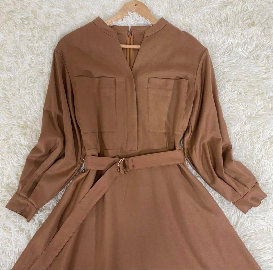 ANAYI アナイ ブラウンマキシドレス ウエストベルト付き 38サイズ