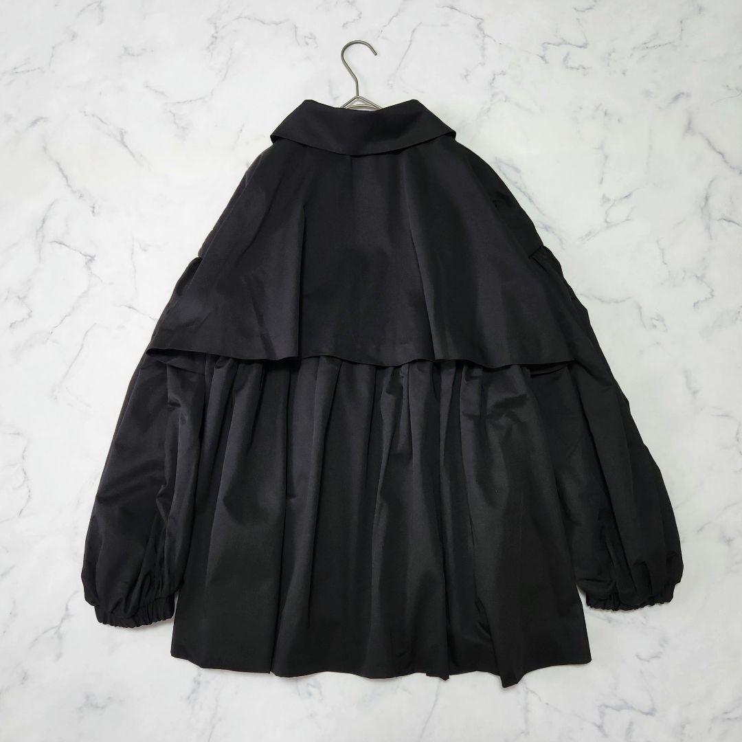 新品✨未使用　YOIHI フリルギャザーステンカラーコート トレンチ　ブラック