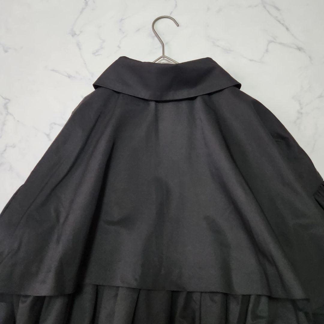 新品✨未使用　YOIHI フリルギャザーステンカラーコート トレンチ　ブラック