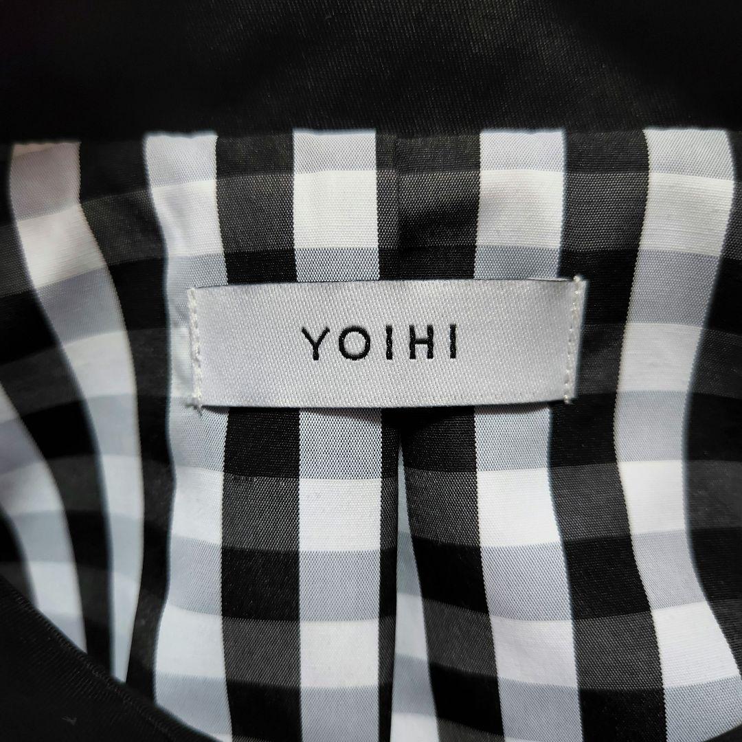 新品✨未使用　YOIHI フリルギャザーステンカラーコート トレンチ　ブラック