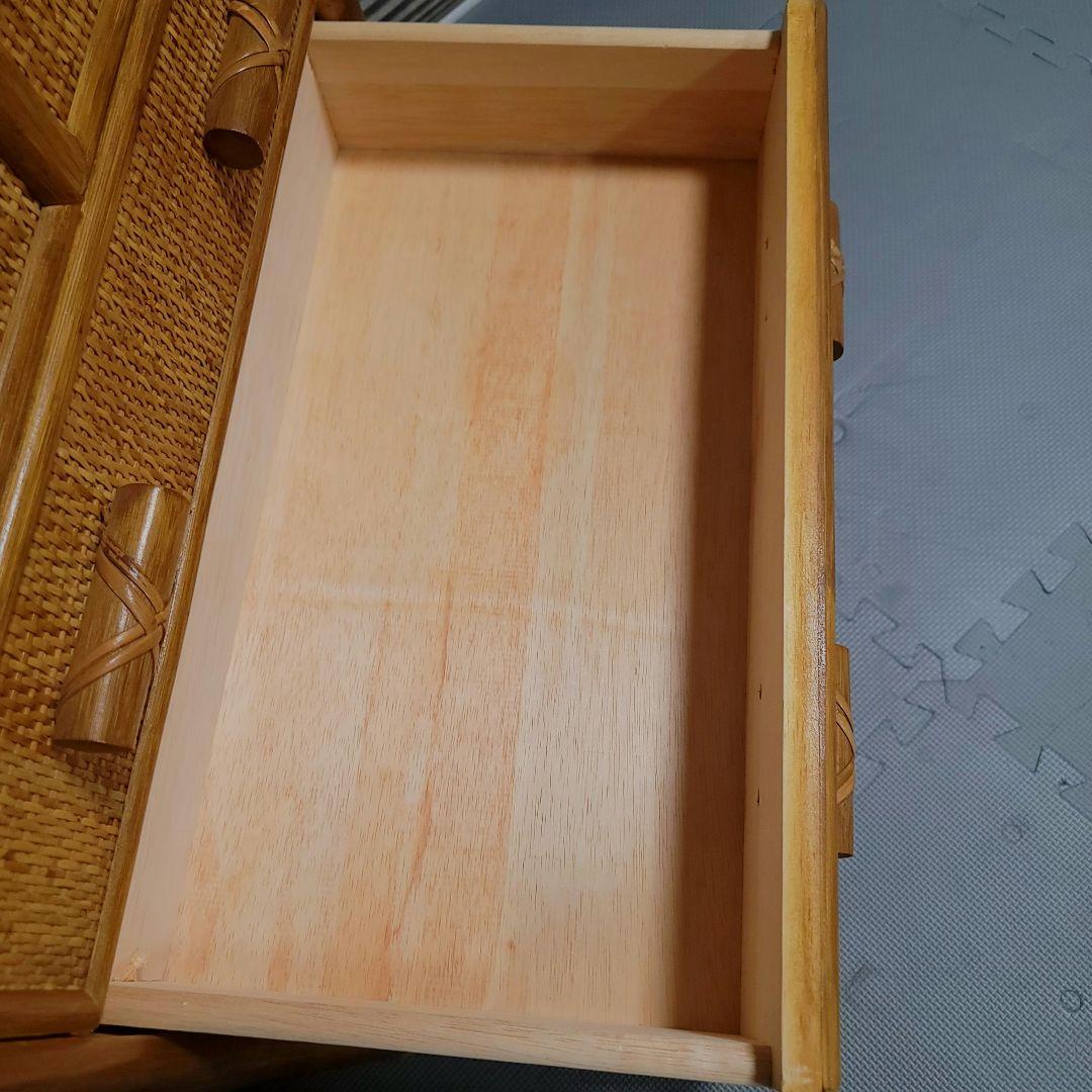 美品　ラタン　5段　チェスト　箪笥