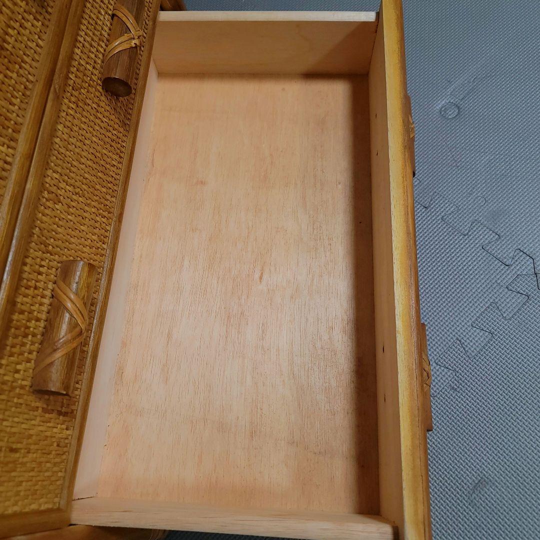 美品　ラタン　5段　チェスト　箪笥