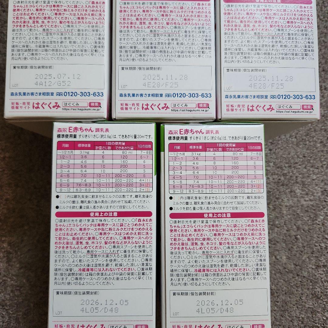 【新品未開封】森永 E赤ちゃん エコらくパック 400g×2袋　5箱