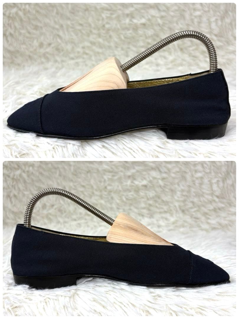 CHANEL シャネル　ココマーク　ポインテッドトゥ　フラットシューズ