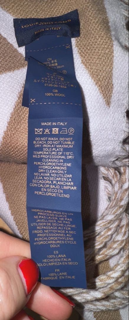 y*o様 LOUIS VUITTON ロゴ マフラー ベージュ/ピンク