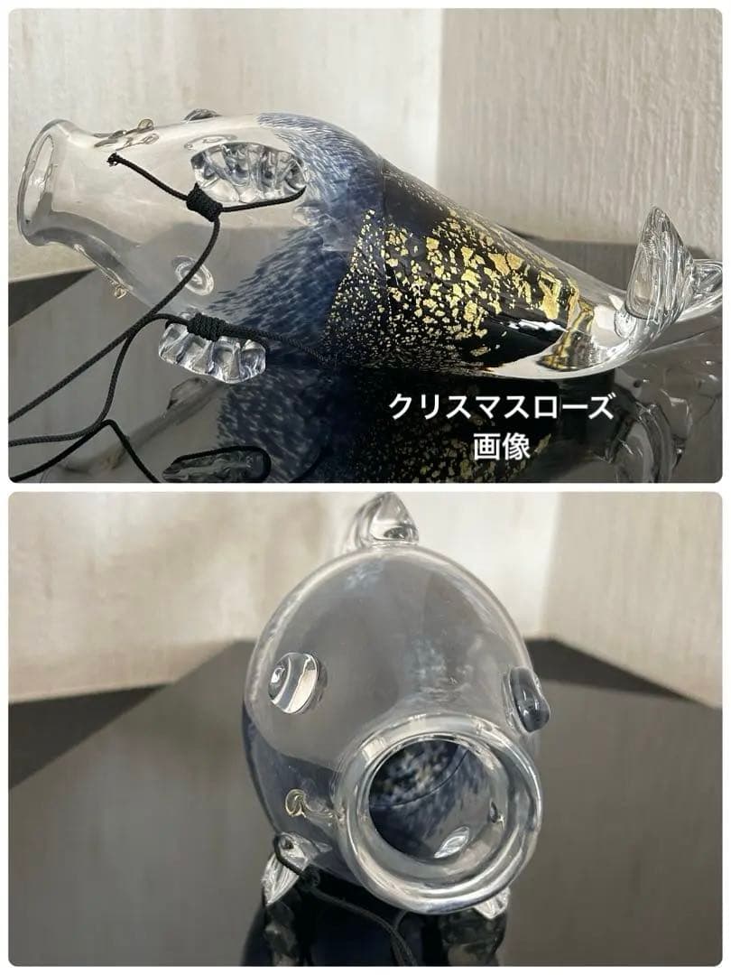 chuchumama ☆彡　ガラス工芸　金箔入り　ガラスの鯉のぼり（大）