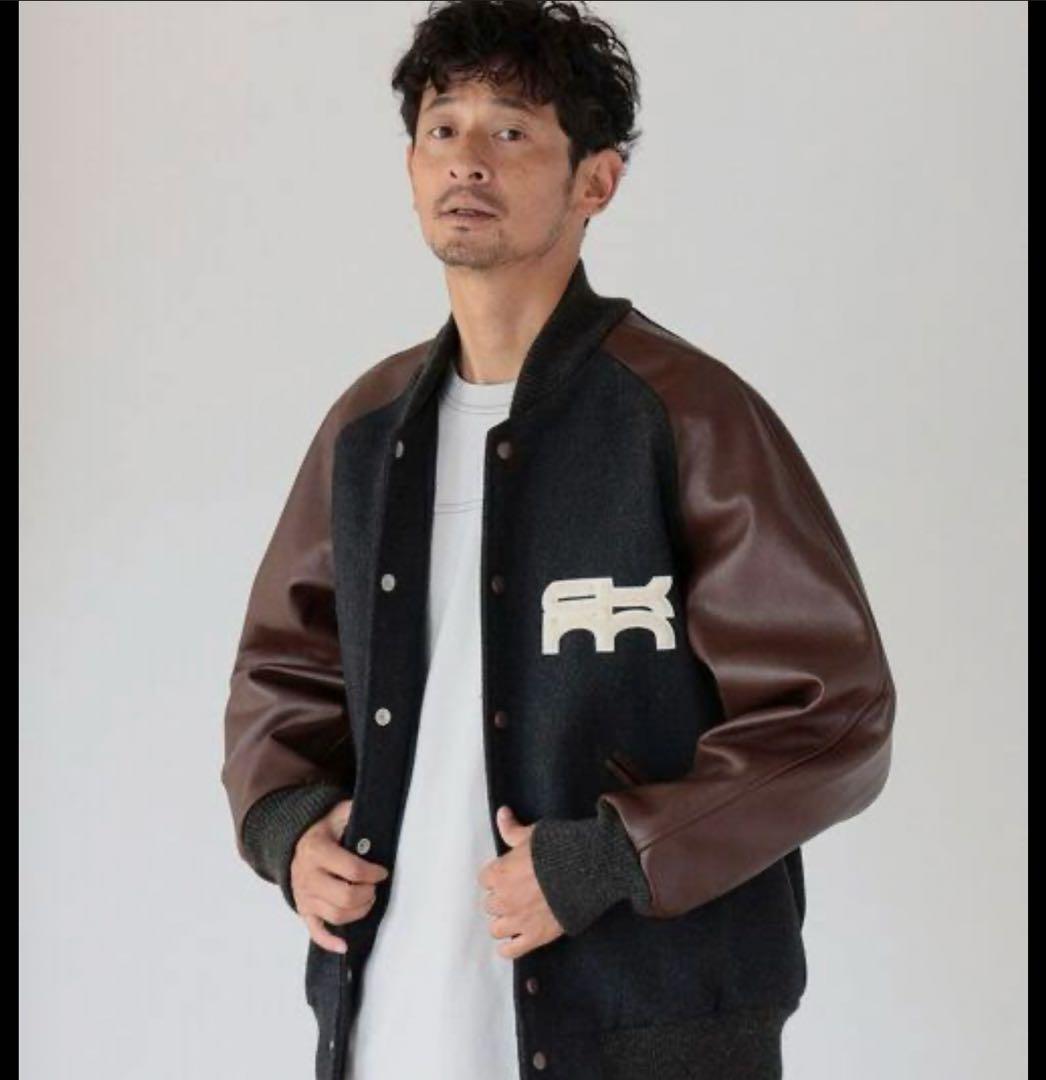[SKOOKUM×B:MING by BEAMS] 別注レザーコンビスタジャン