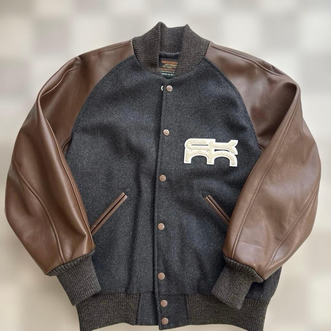 [SKOOKUM×B:MING by BEAMS] 別注レザーコンビスタジャン