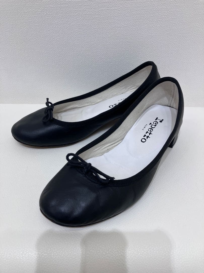 repetto リボン　バレエシューズ　太ヒール　黒　36
