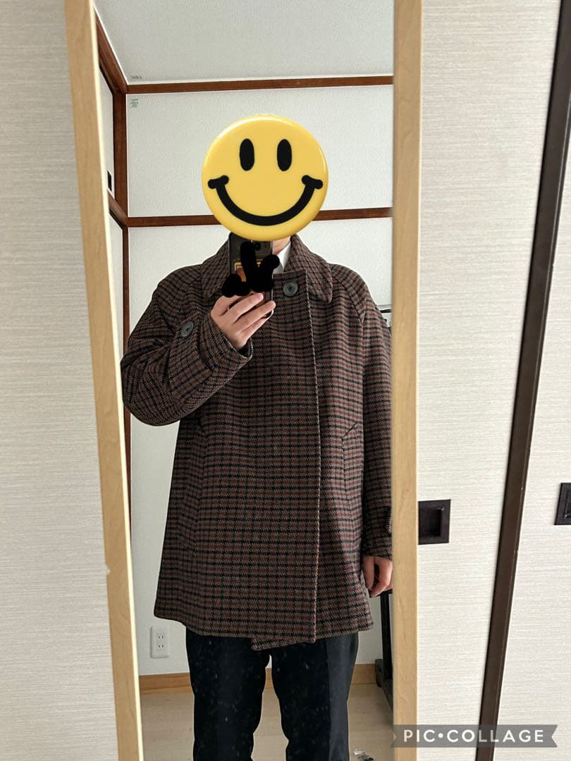 kolor 18aw ガンクラブチェックコート サイズ1（ブラウン）
