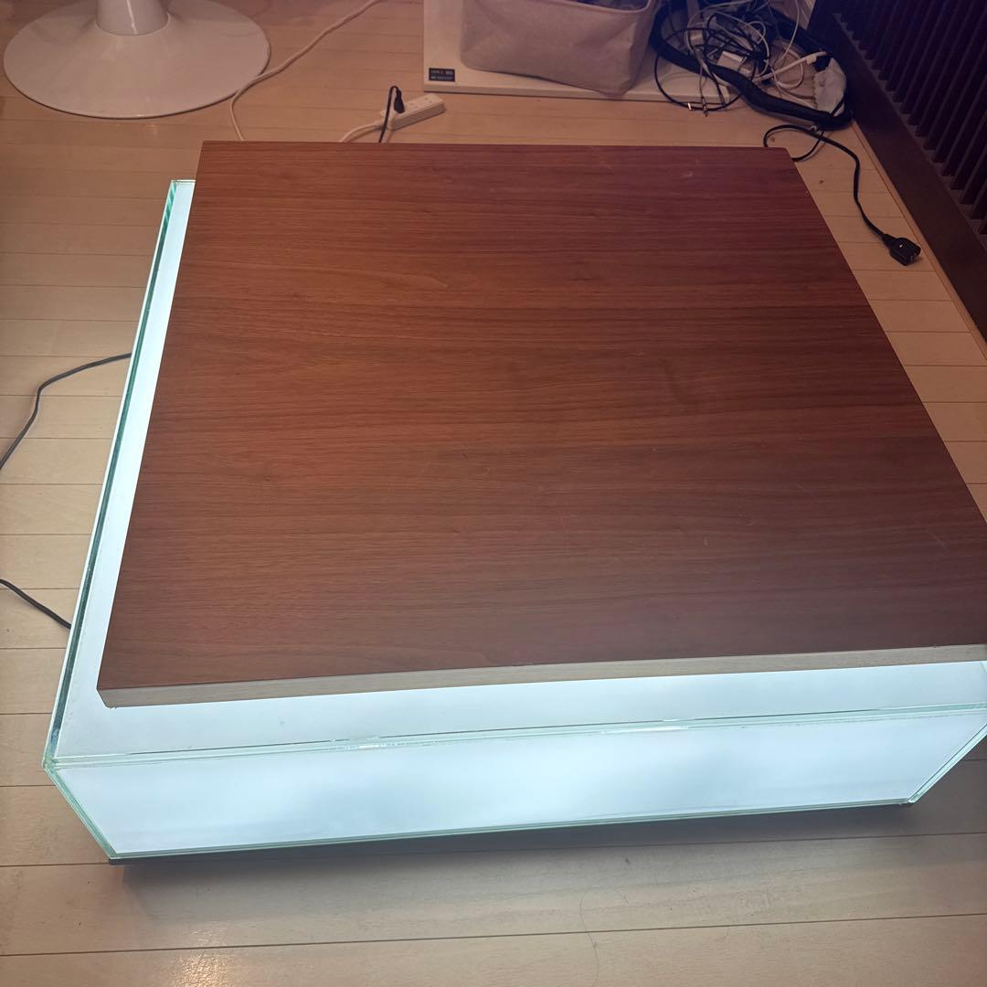 モダンガラス木製センターテーブル