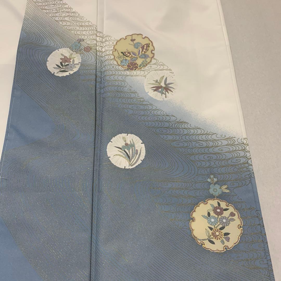 新品未使用　洗える訪問着　雪輪花模様　日本製 （袷）