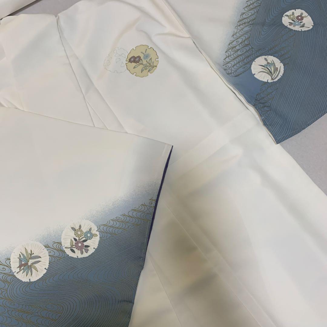 新品未使用　洗える訪問着　雪輪花模様　日本製 （袷）