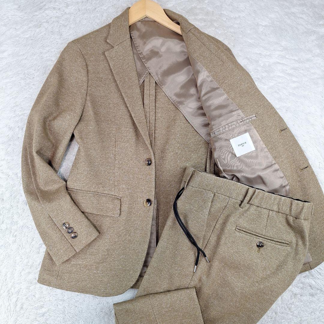 美品✨エディフィス　トラベルスーツ　ストレッチ　ブラウンカーキ　M