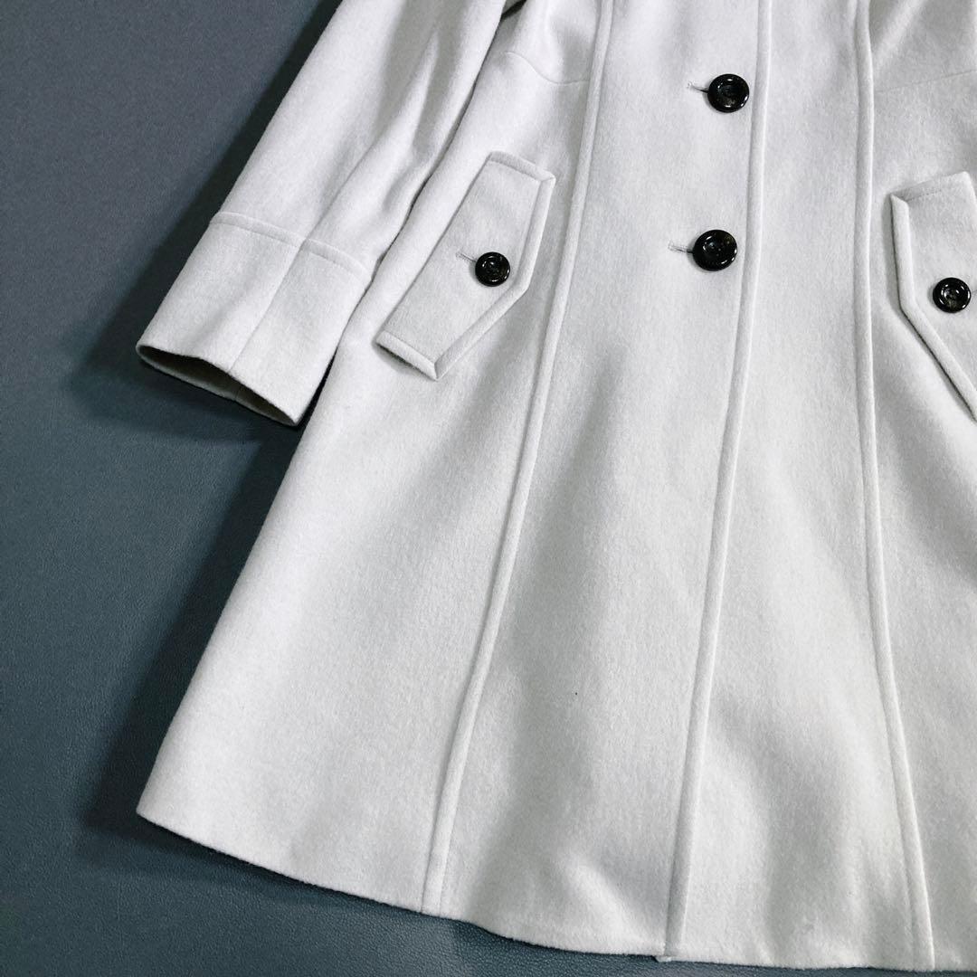 ブルーレーベルクレストブリッジ ラムブレンドビーバーロングコート ノーカラー