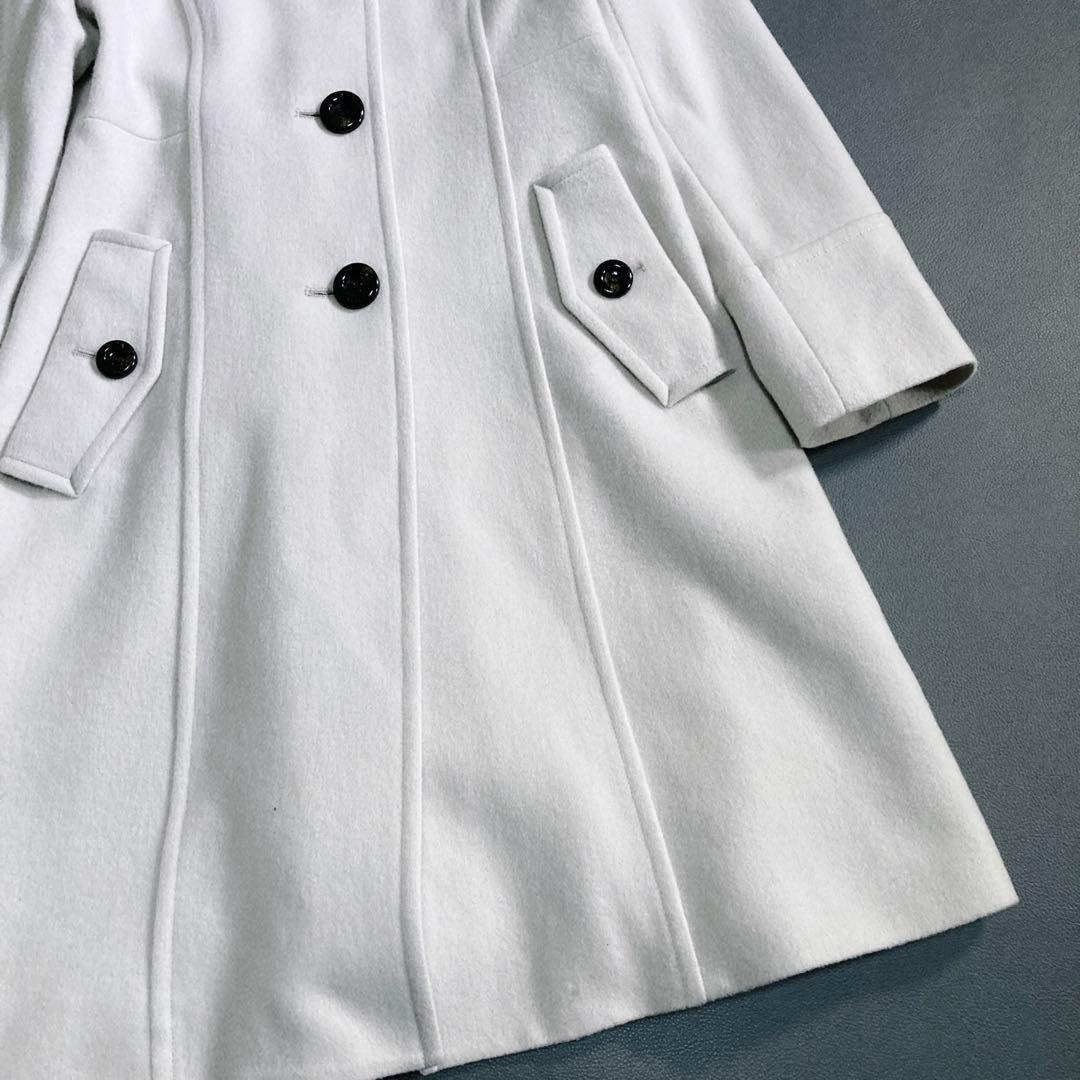 ブルーレーベルクレストブリッジ ラムブレンドビーバーロングコート ノーカラー