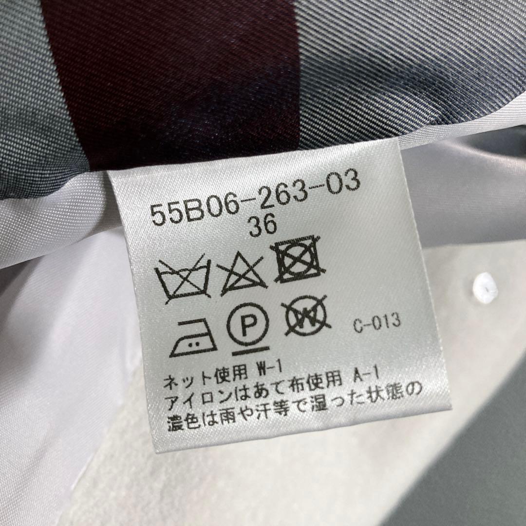 ブルーレーベルクレストブリッジ ラムブレンドビーバーロングコート ノーカラー