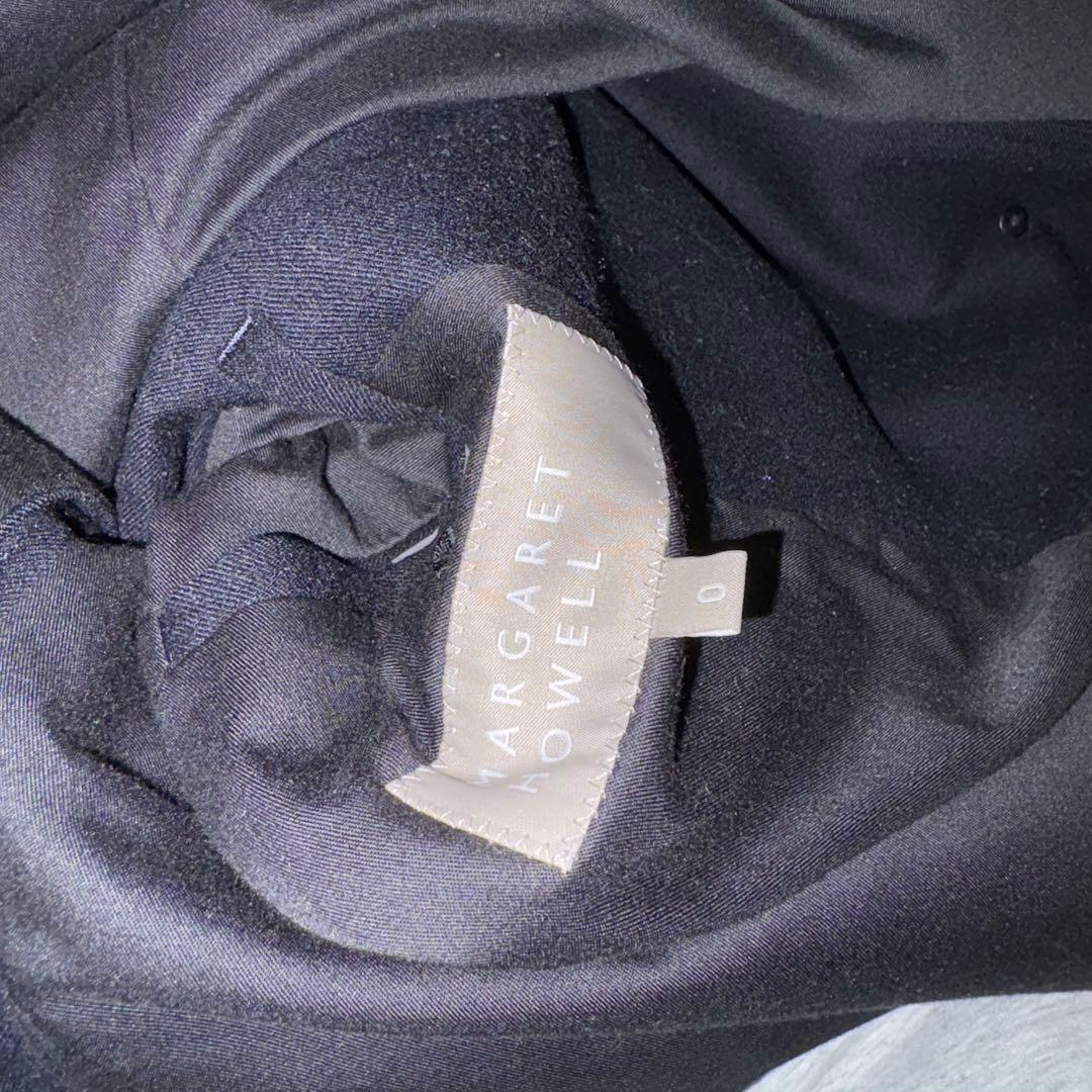 美品 マーガレットハウエル ウールサージ ベルト ロングコート スタンドカラー