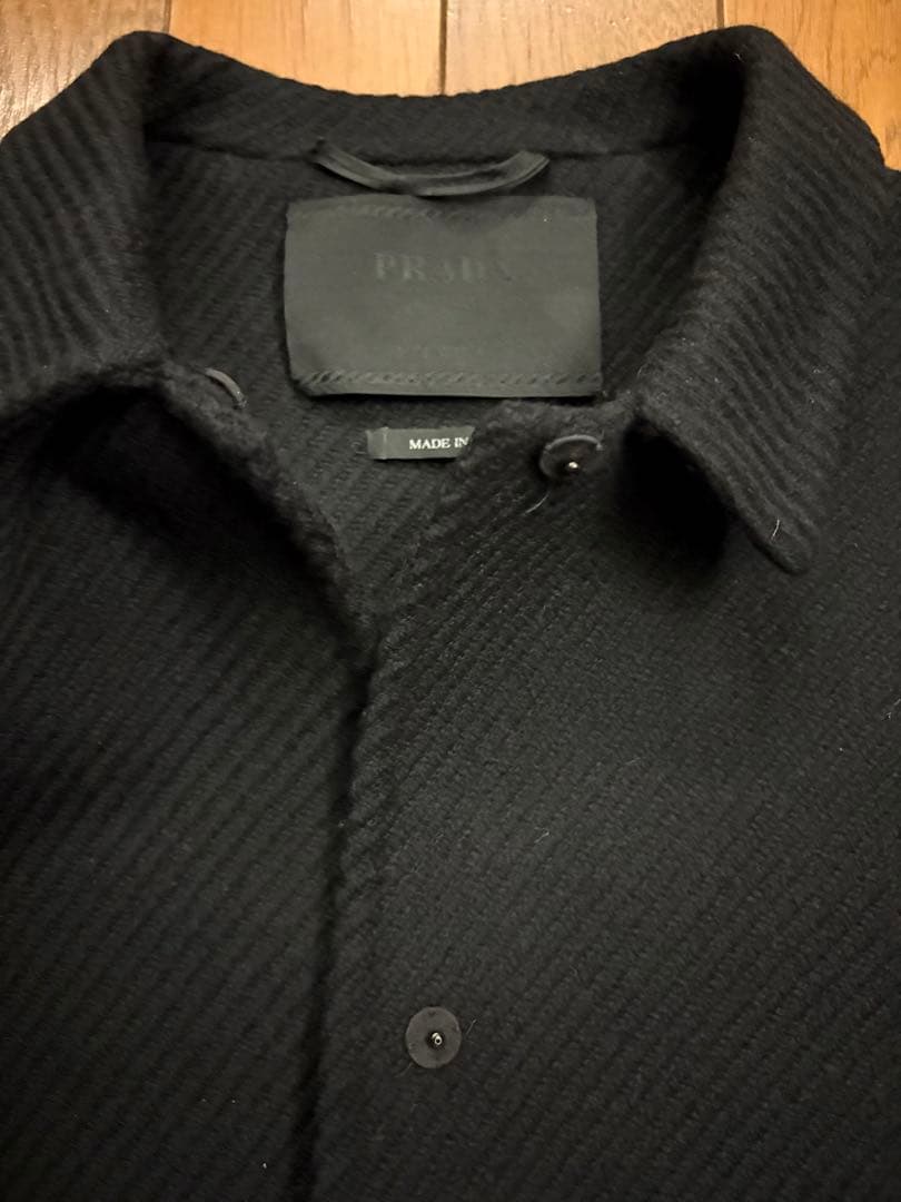 PRADA プラダ ウール100% コート サイズ38 薄手 ブラック レア品