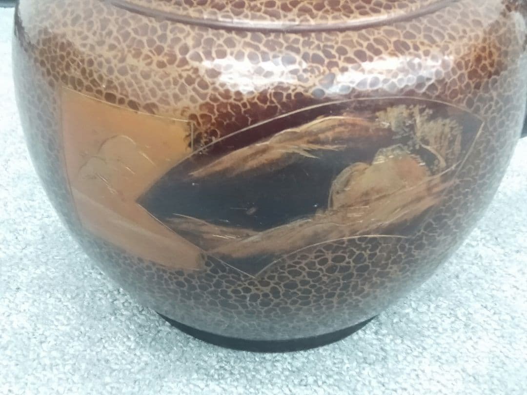 銅製 打ち出し模様 鉄瓶