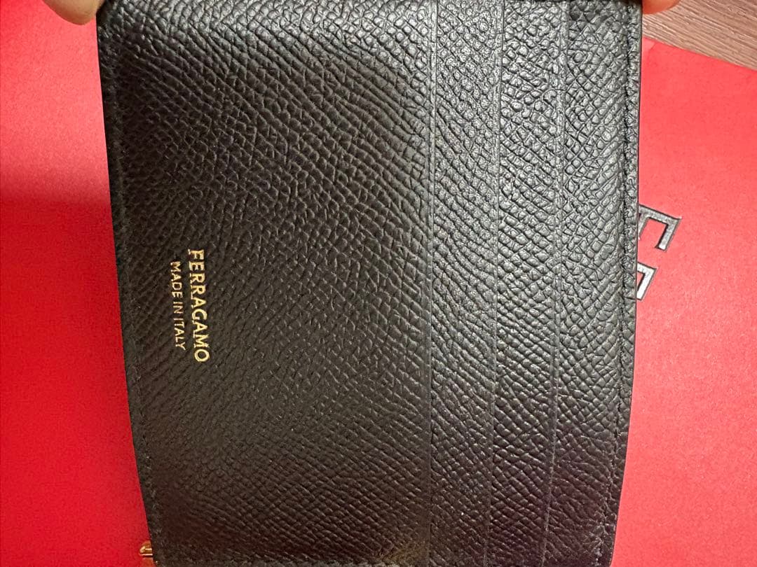 FERRAGAMO レザー マネークリップ ブラック