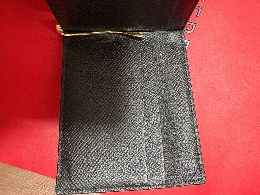 FERRAGAMO レザー マネークリップ ブラック