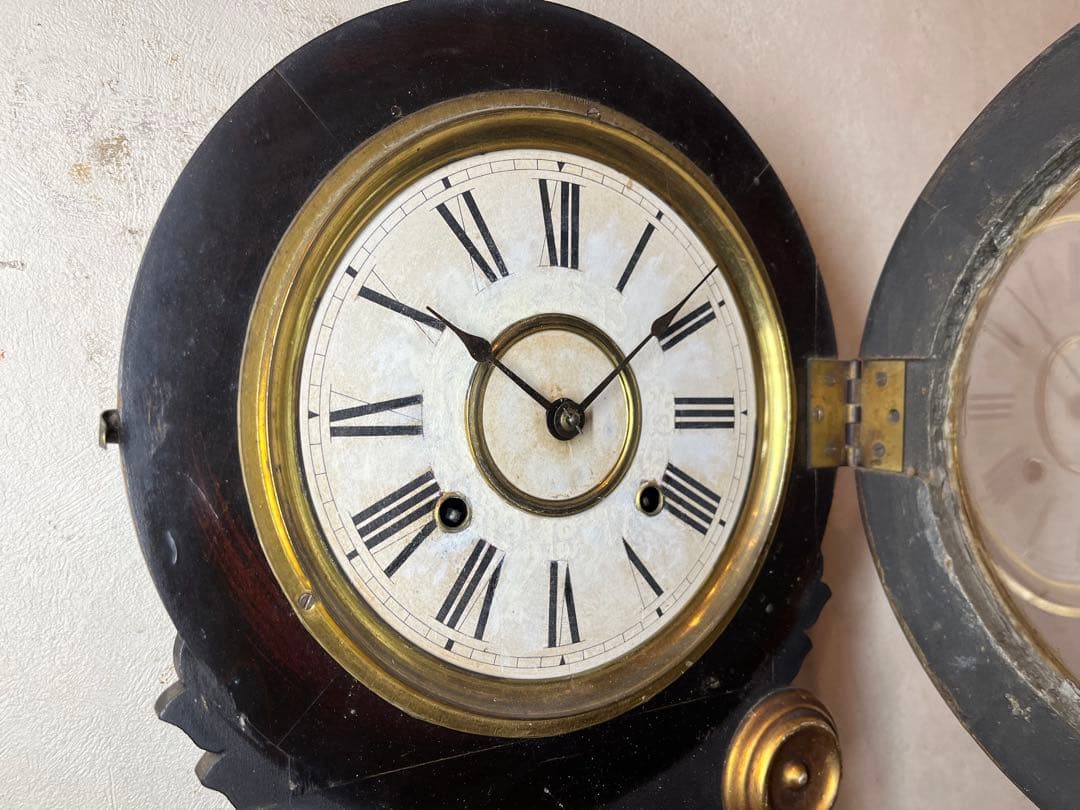 金ダルマ　程度良　柱時計　古時計　振り子　レトロ　ゼンマイ　精工舎　ボンボン