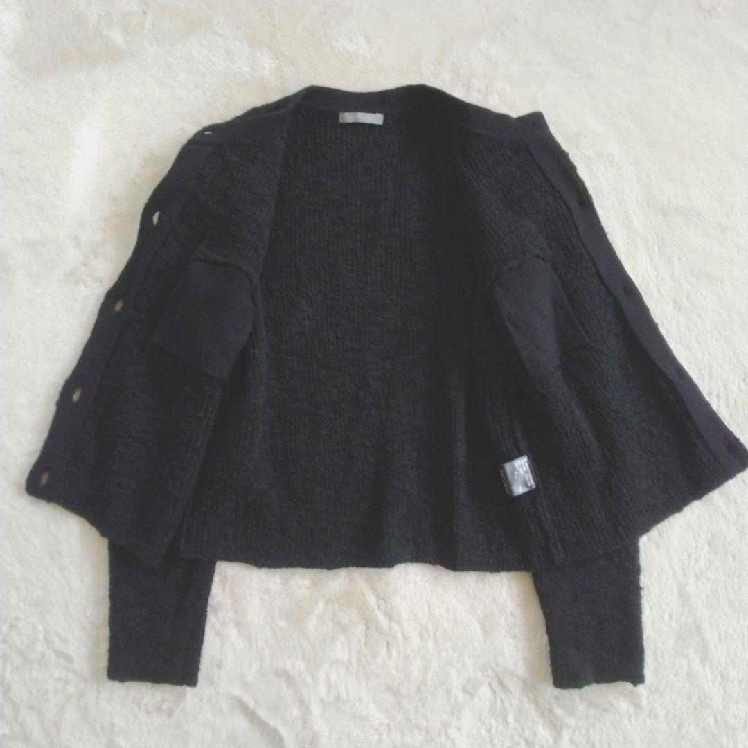 セオリーリュクス　24AW ツイード ニット ジャケット カーディガン 黒 38