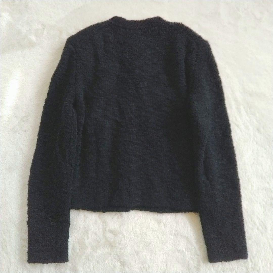 セオリーリュクス　24AW ツイード ニット ジャケット カーディガン 黒 38