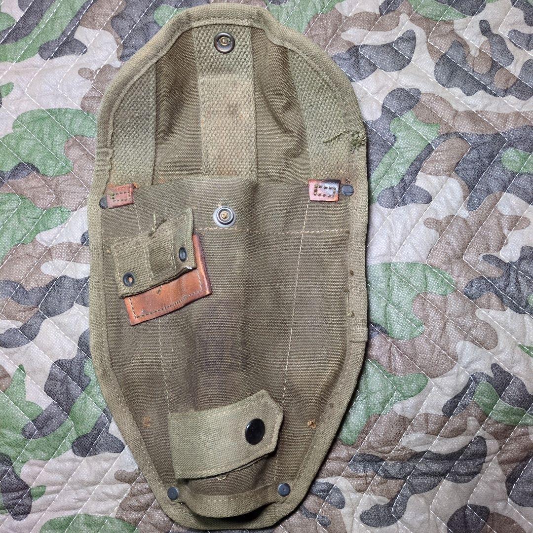 米軍　M56 エントレンチングツール キャンバスケースとスコップ(ツルハシ付き)